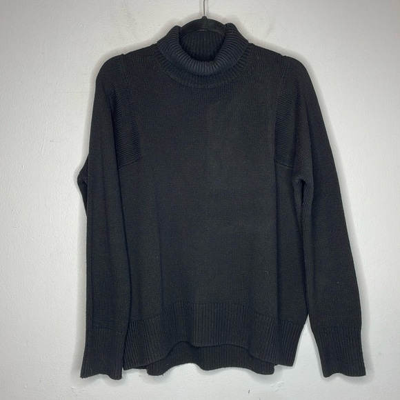 Athleta | Black Wool & Cashmere Turtleneck Sweater Size Small - Picture 1 of 6